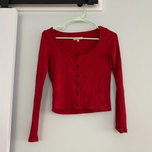 Madewell Ribbed Cardigan Cropped Tee XS